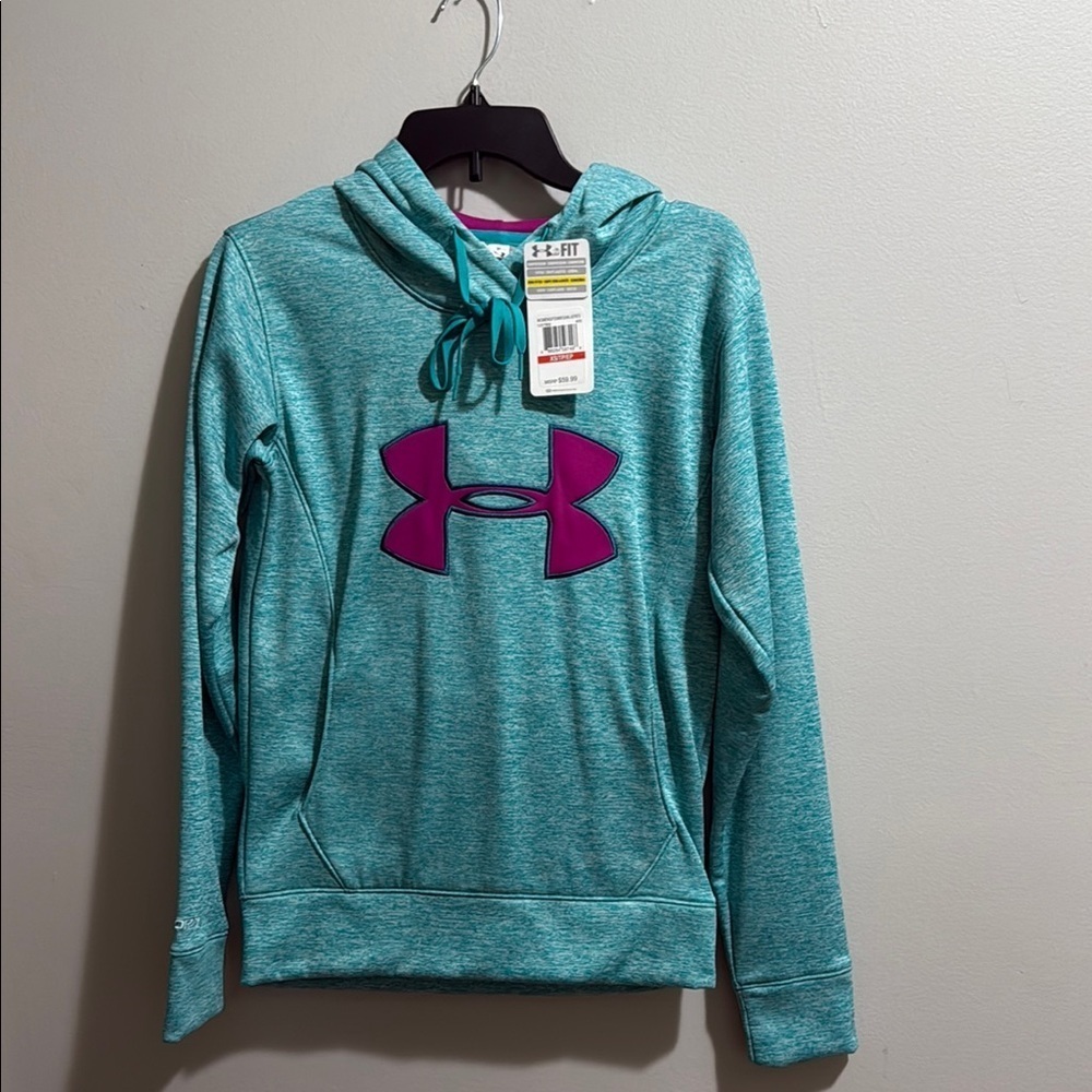 Under Armour cold gear storm Teal Hoodie with Purple Logo